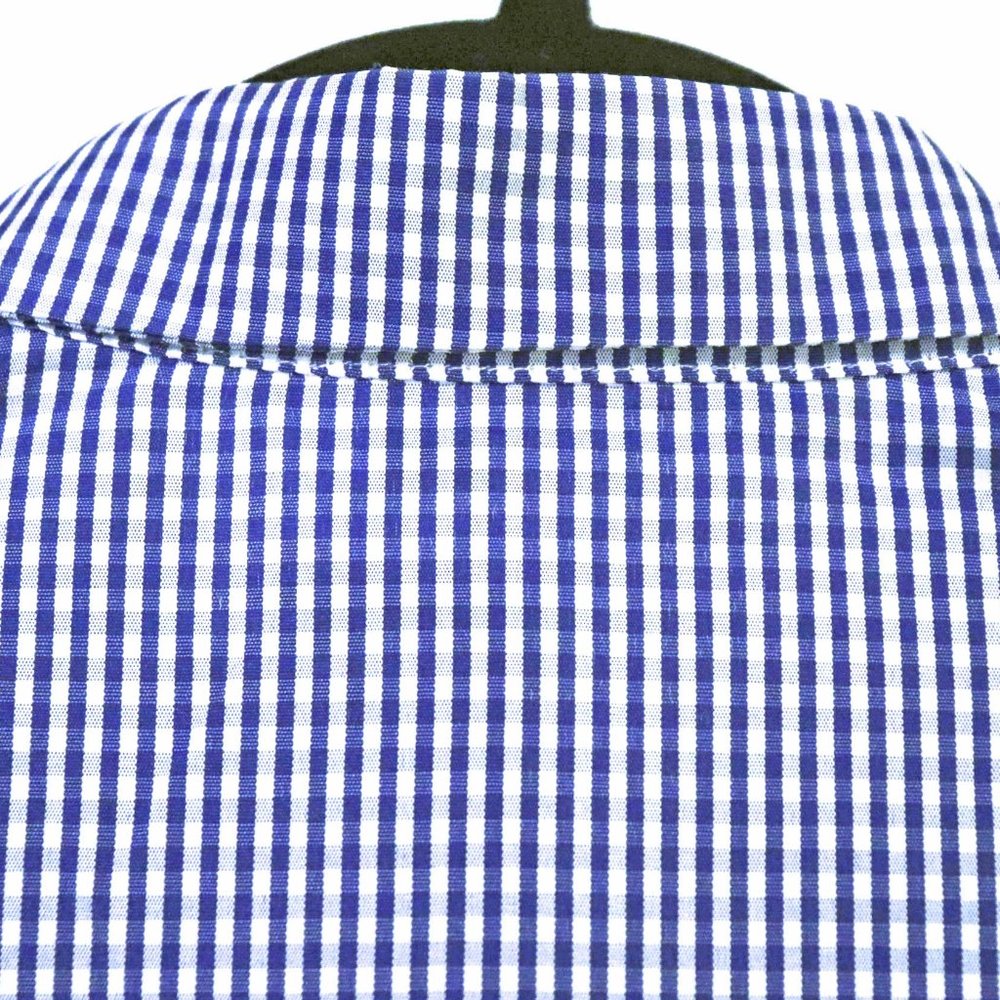 Amazing Gracila Blue & White Gingham Collared Long Sleeve Blouse Size M NWT - Picture 9 of 12